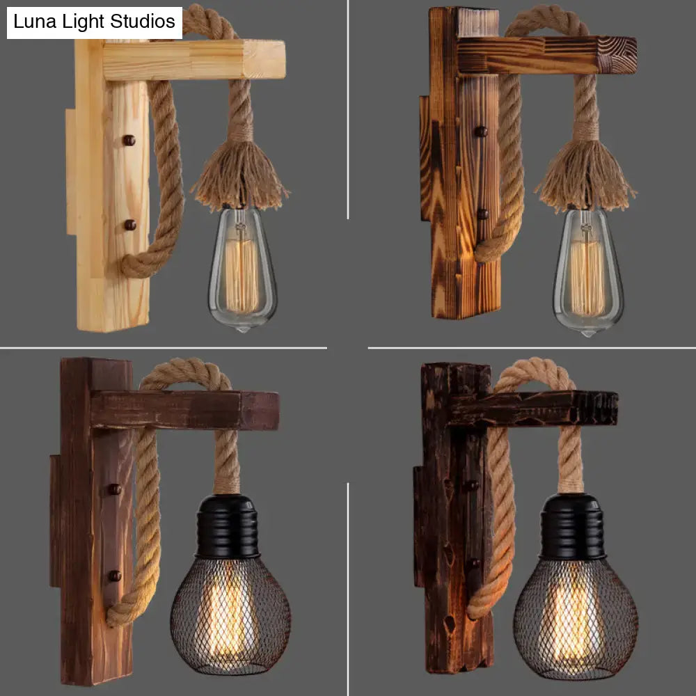 Red Wooden Wall Lantern