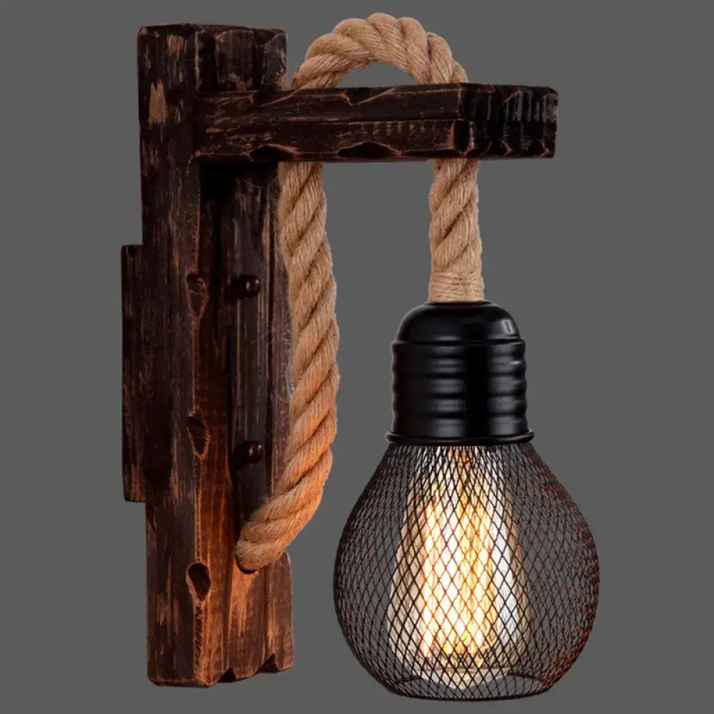 Red Wooden Wall Lantern
