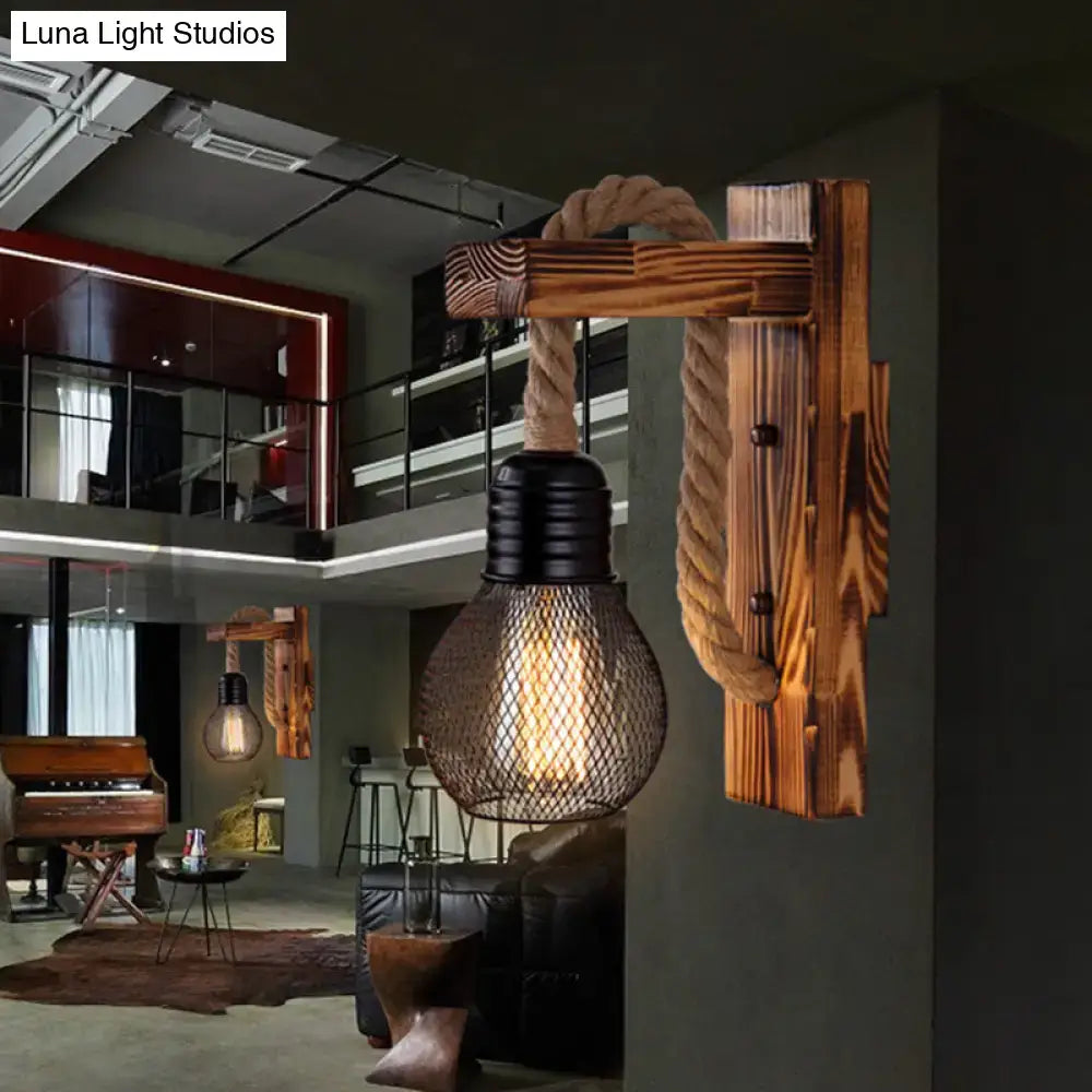 Red Wooden Wall Lantern