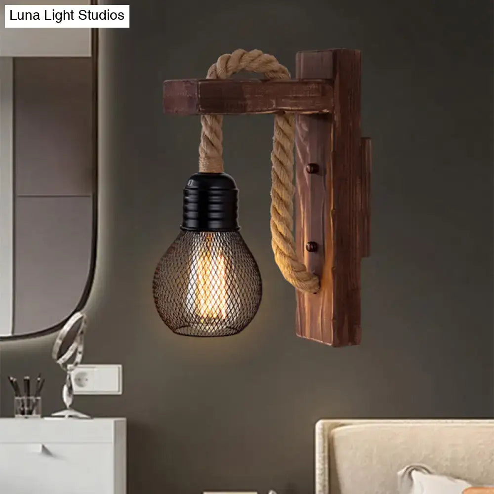 Red Wooden Wall Lantern