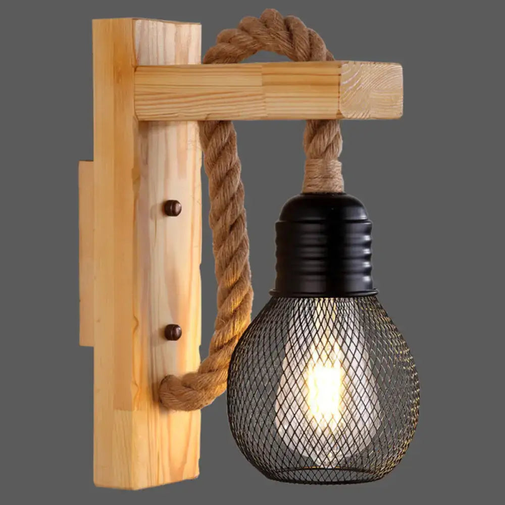 Red Wooden Wall Lantern