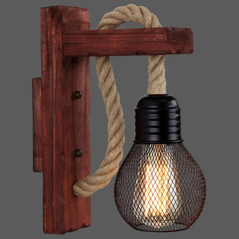 Red Wooden Wall Lantern