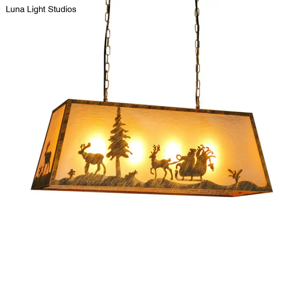 Brown Fabric Island Light