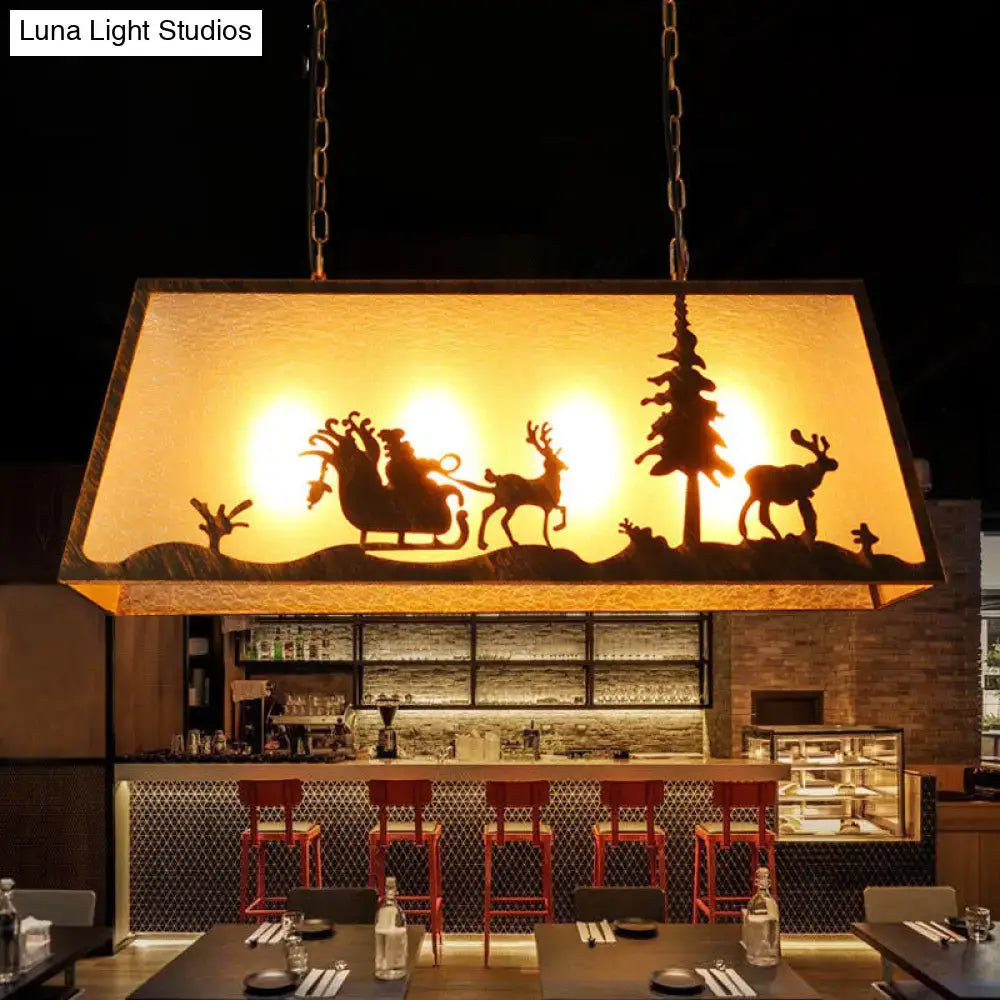 Brown Fabric Island Light