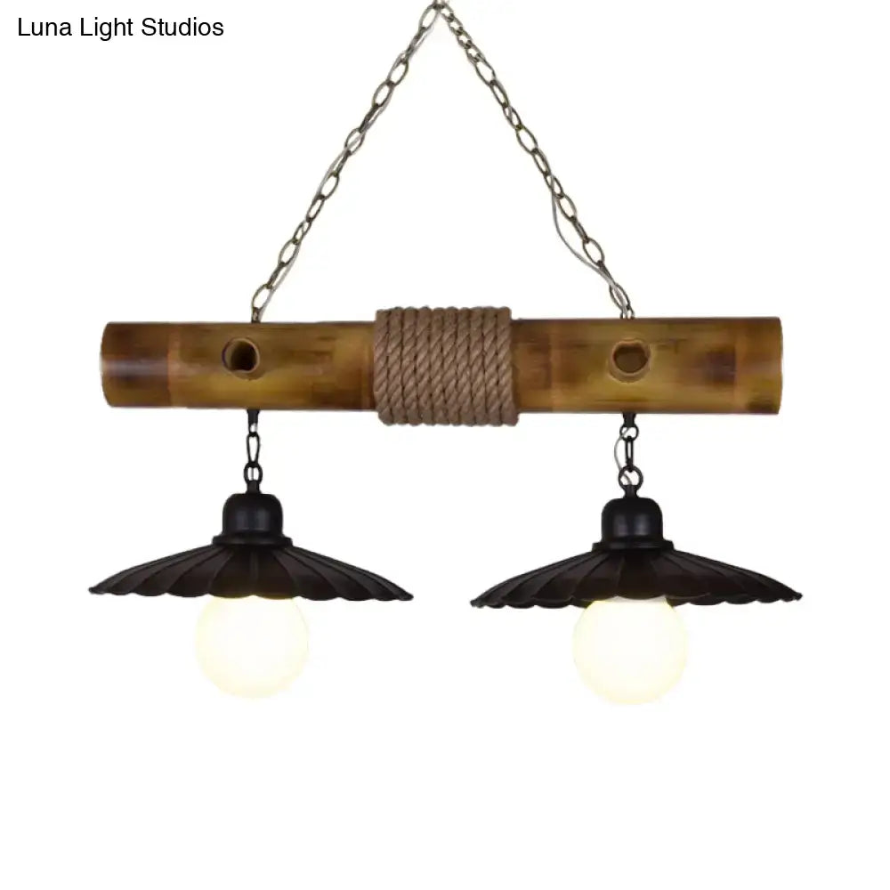 Black Bamboo Pendant Light