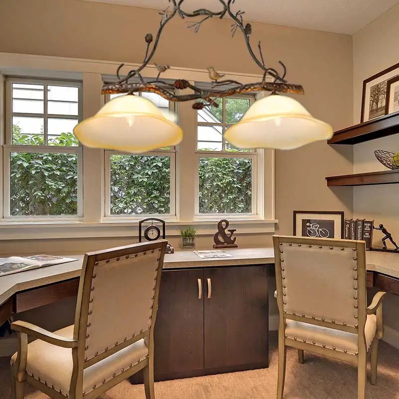 Opal Glass Twig Ceiling Light