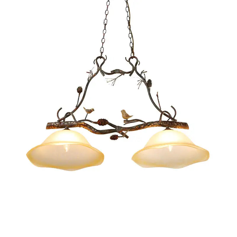 Opal Glass Twig Ceiling Light