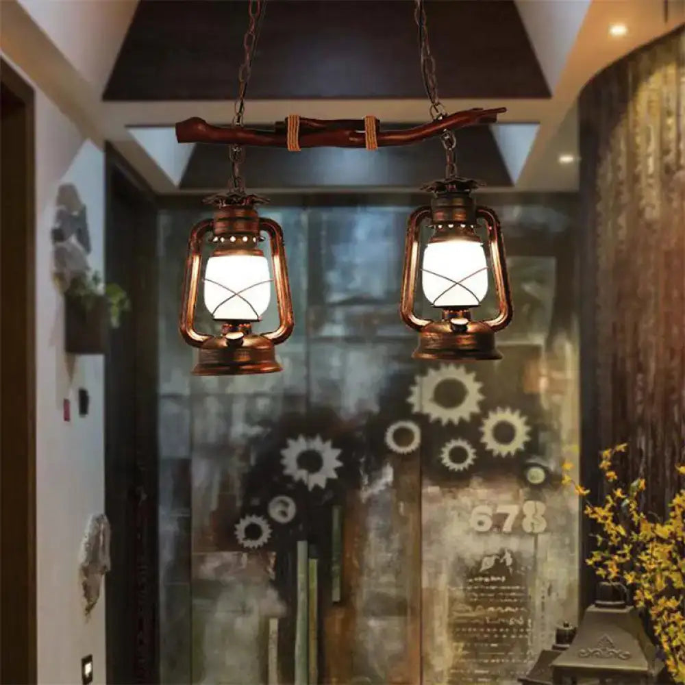 Aged Copper Lantern Light