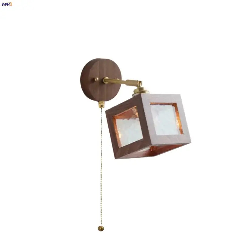 Walnut Glass Wall Sconce
