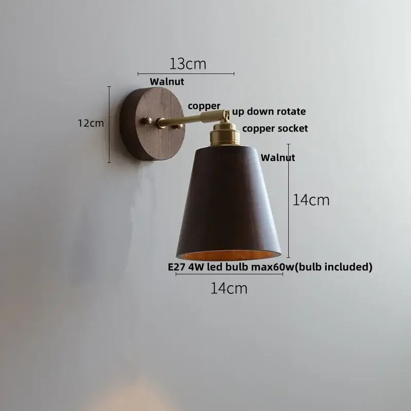 Walnut Glass Wall Sconce