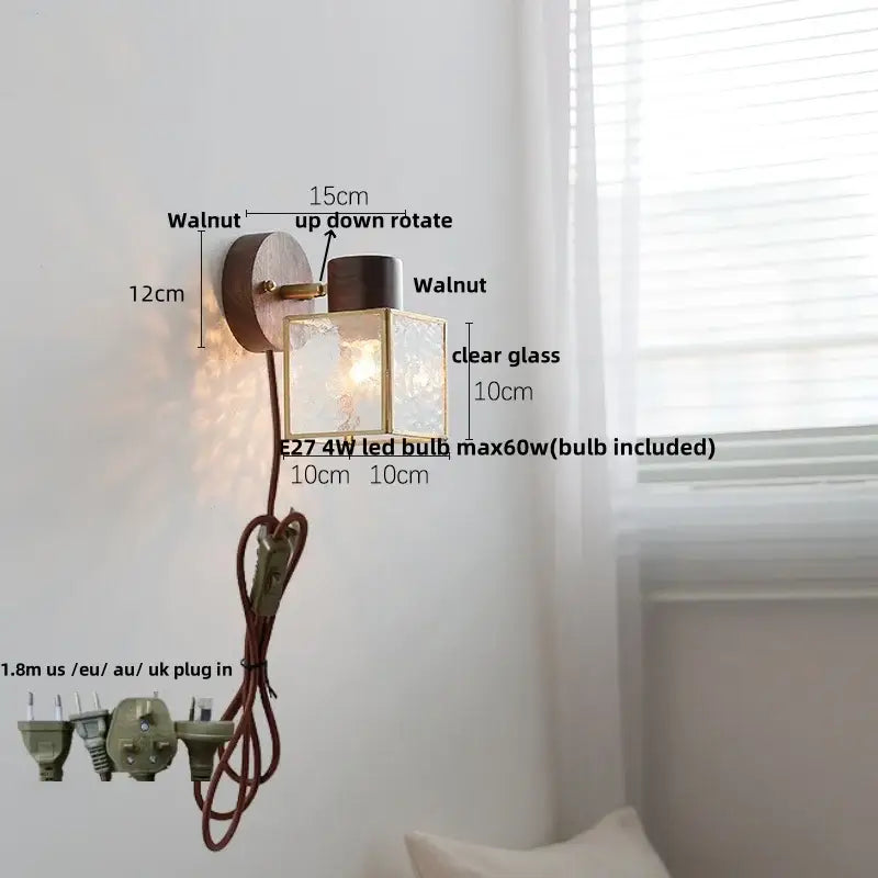 Walnut Glass Dining Sconce