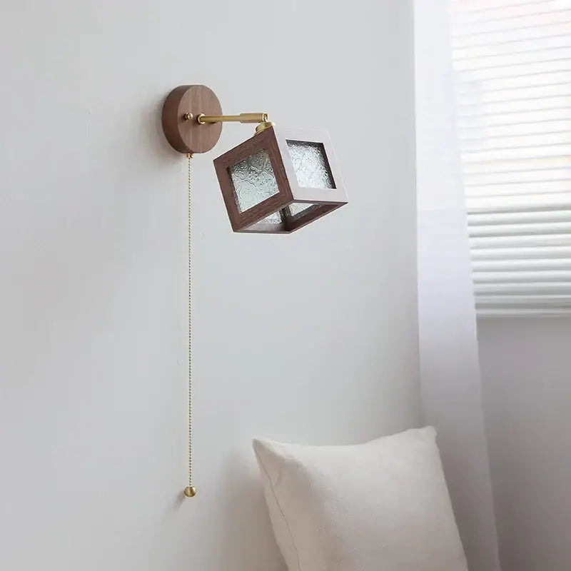 Walnut Brass Bathroom Sconce