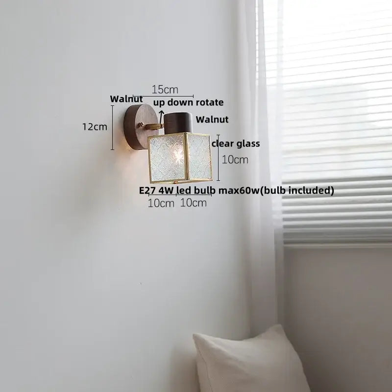 Walnut Brass Bathroom Sconce