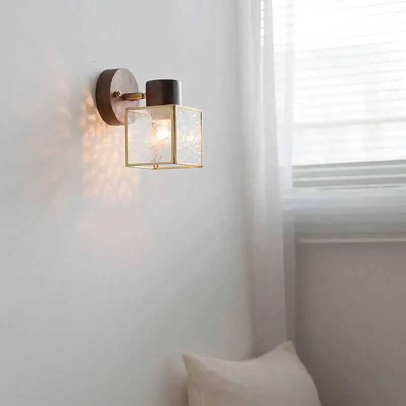 Walnut Glass Bedroom Sconce