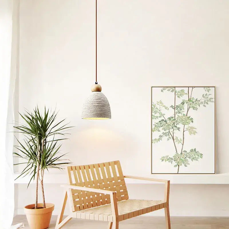 White Cement Pendant Light