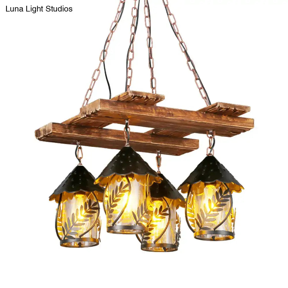 White Fabric Glass Chandelier