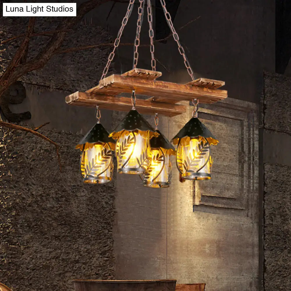 White Fabric Glass Chandelier