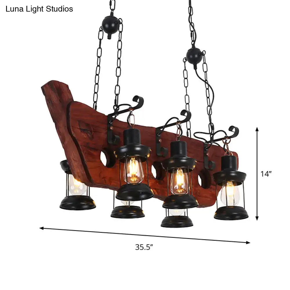 Brown Lantern Pendant Lamp
