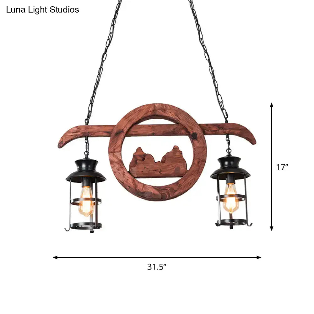 Brown Lantern Pendant Lamp