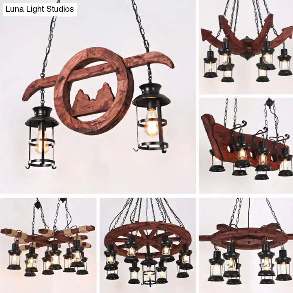 Brown Lantern Pendant Lamp