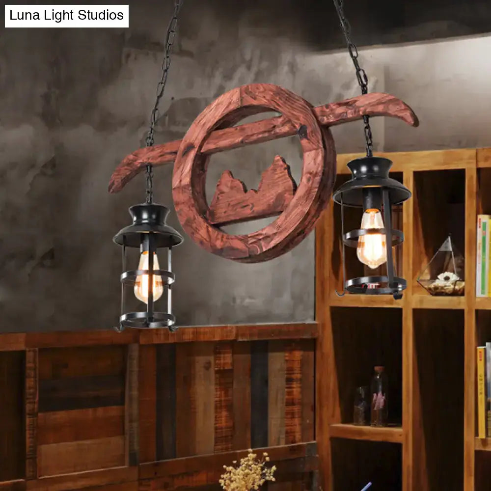 Brown Lantern Pendant Lamp