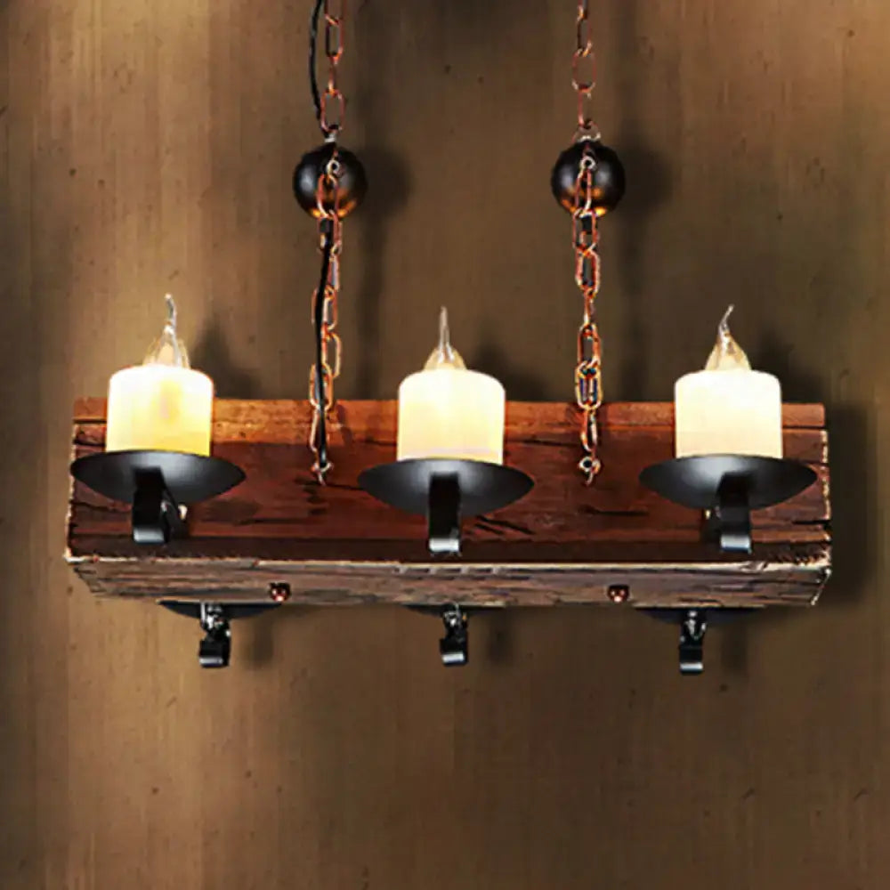 Black Marble Rustic Six-Light Island Pendant
