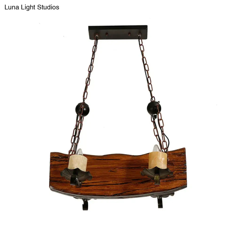 Brown Rectangular Pendant Light