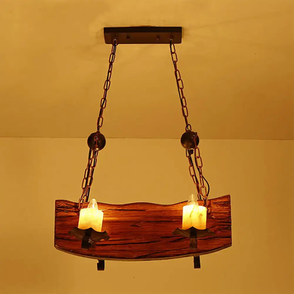 Brown Rectangular Pendant Light