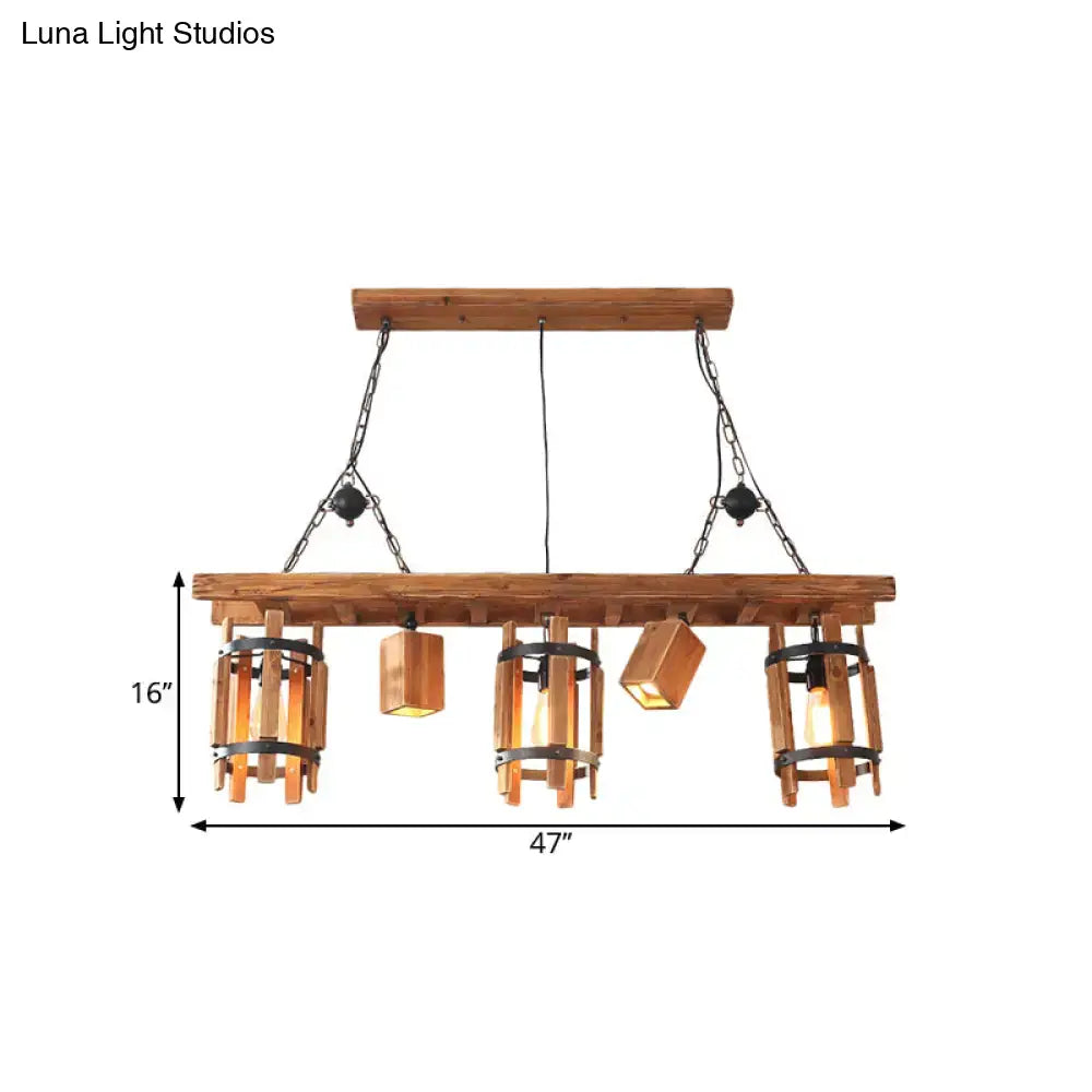 Grey Brown Cylinder Ceiling Light