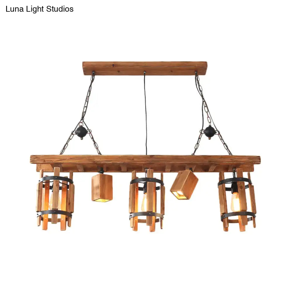 Grey Brown Cylinder Ceiling Light