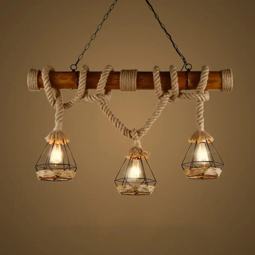 Beige Rope Pendant Light