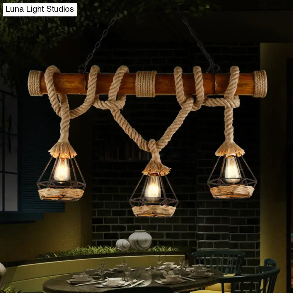 Beige Rope Pendant Light