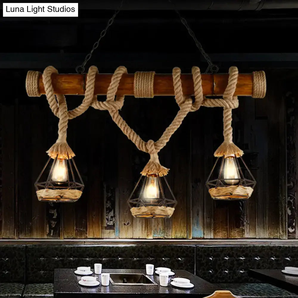 Beige Rope Pendant Light