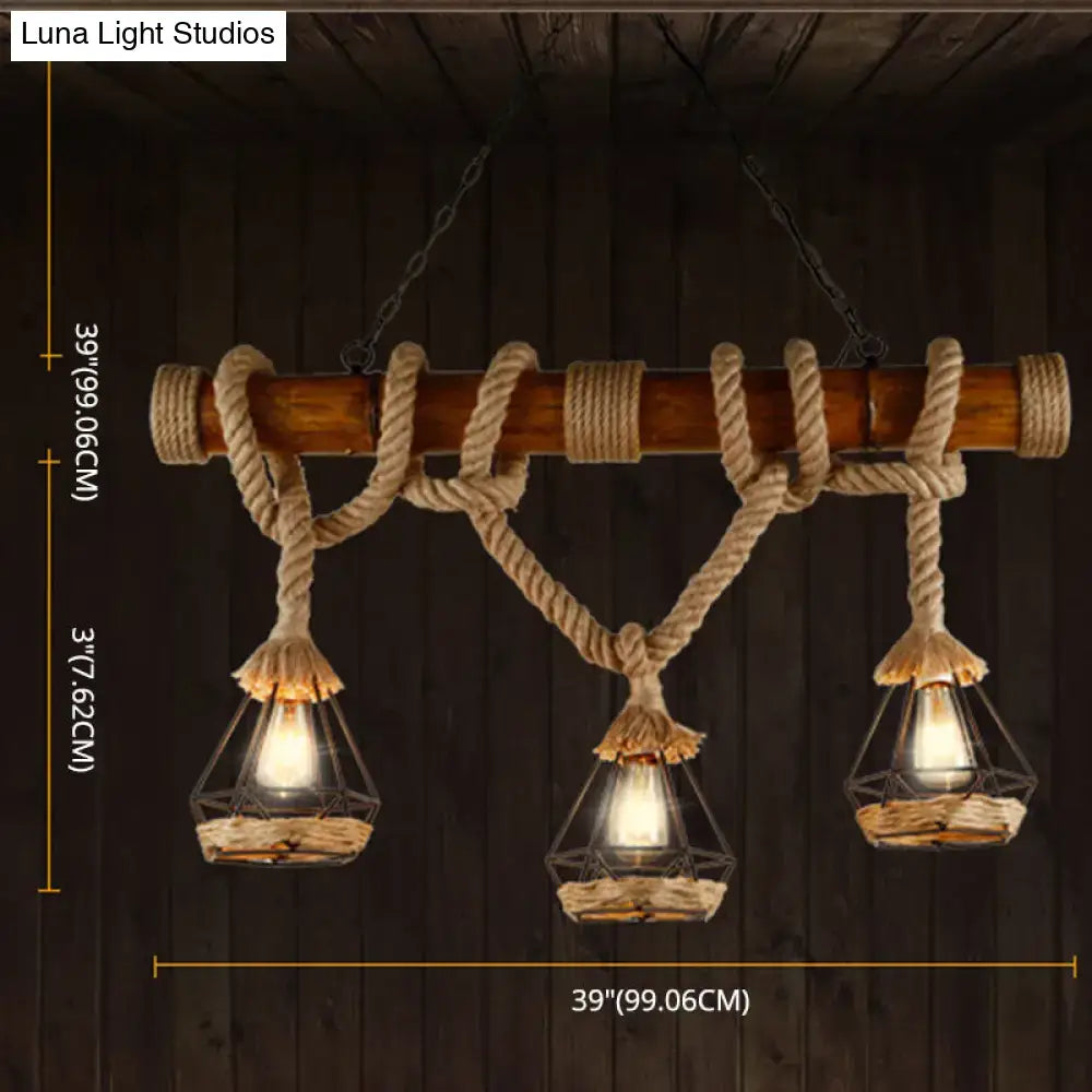 Beige Rope Pendant Light