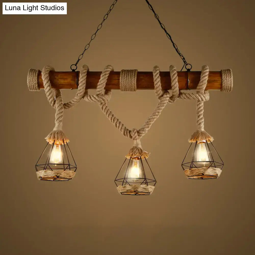 Beige Rope Pendant Light