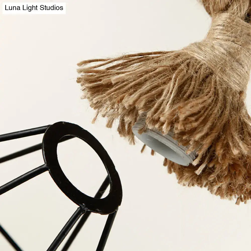 Beige Rope Pendant Light