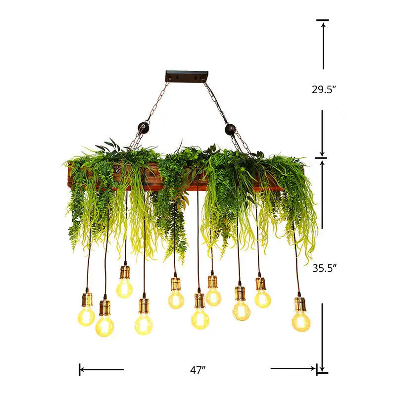 Wood Fern Chandelier Light