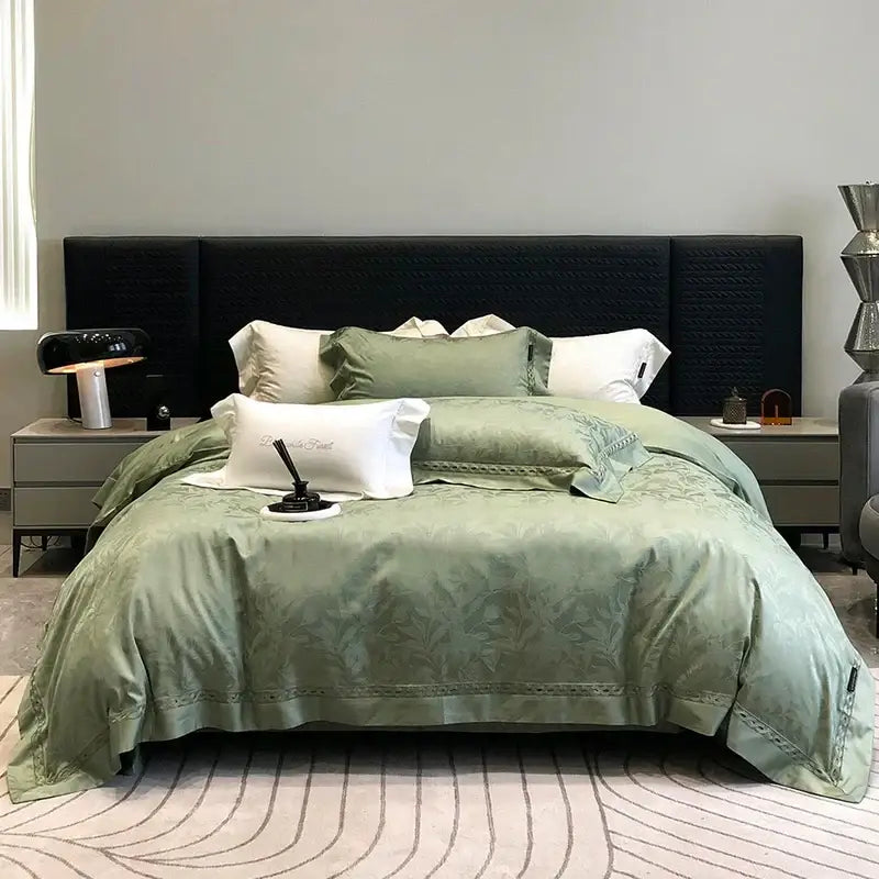 Green Floral Lace Bedding
