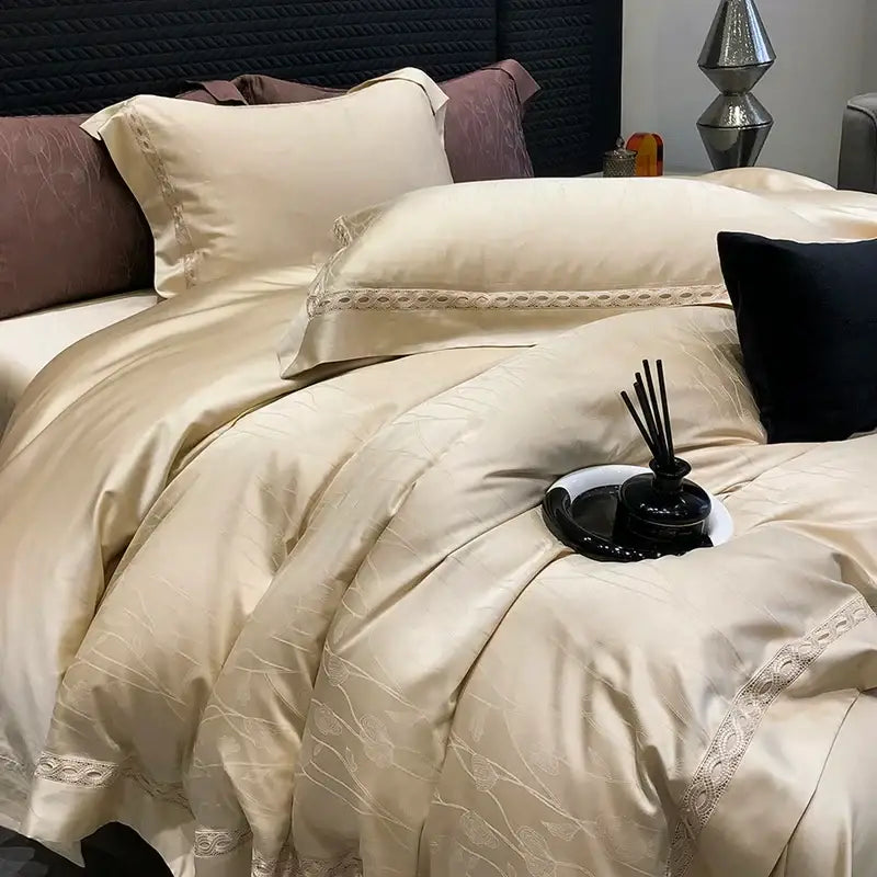 Green Floral Lace Bedding