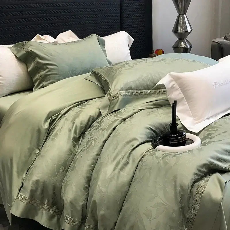 Green Floral Lace Bedding