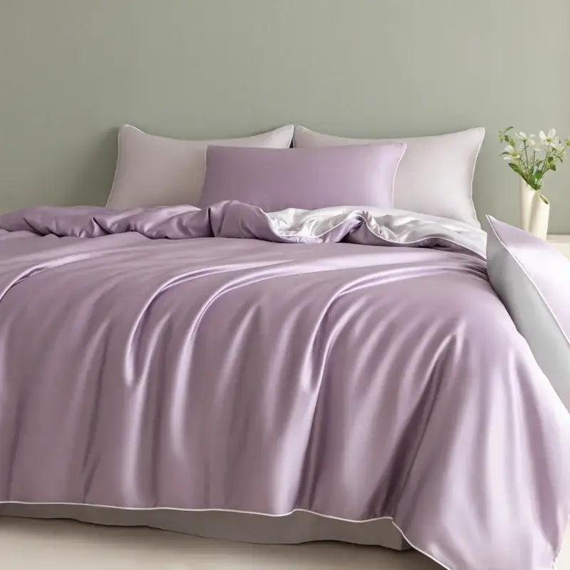 Satin Light Blue Duvet
