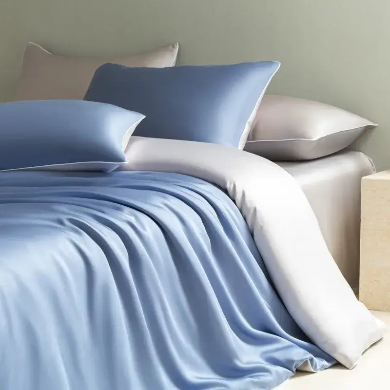 Satin Light Blue Duvet