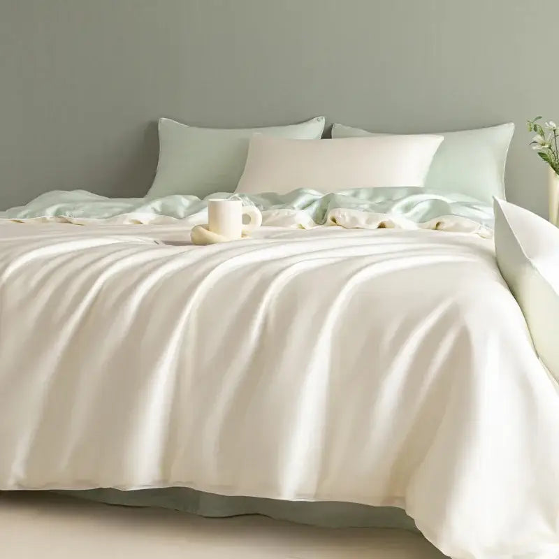 Satin Light Blue Duvet