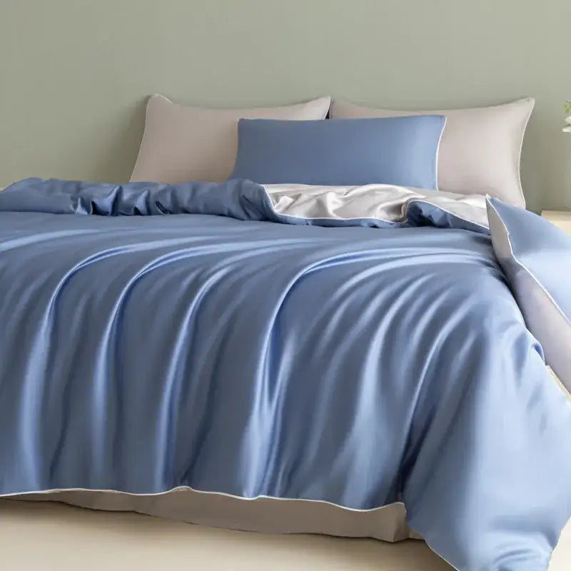Satin Light Blue Duvet