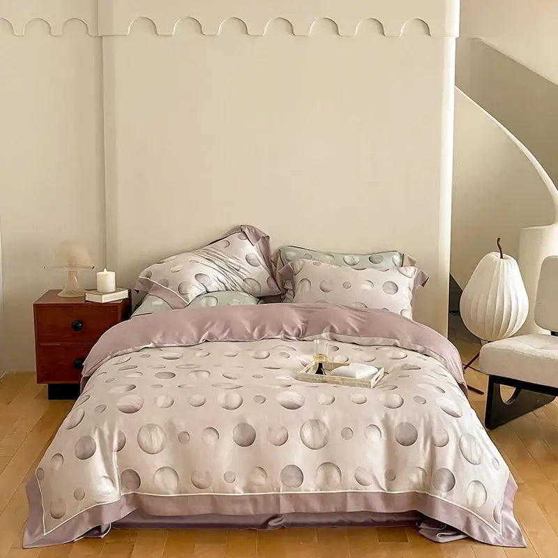 Blue Pink Cotton Bedding Set