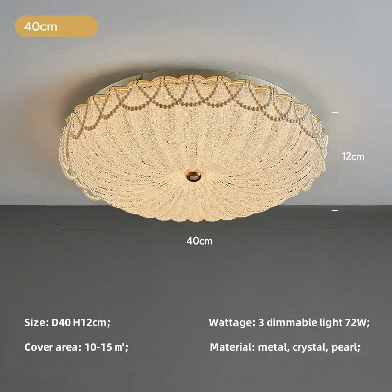Gold Crystal Remote Dimming Bedroom Ceiling Light