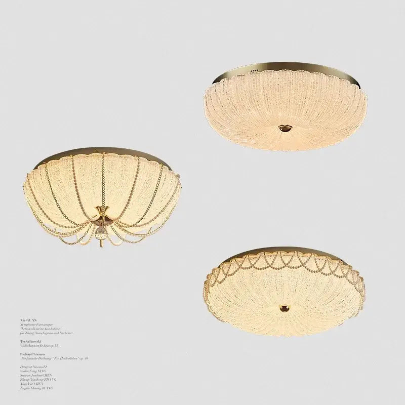Gold Crystal Remote Dimming Bedroom Ceiling Light