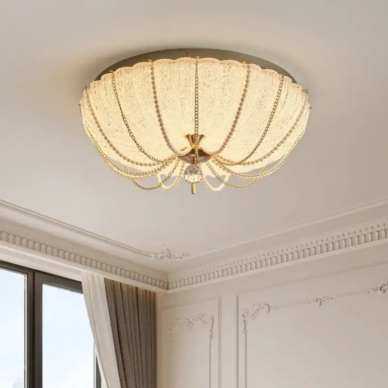 Gold Crystal Remote Dimming Bedroom Ceiling Light