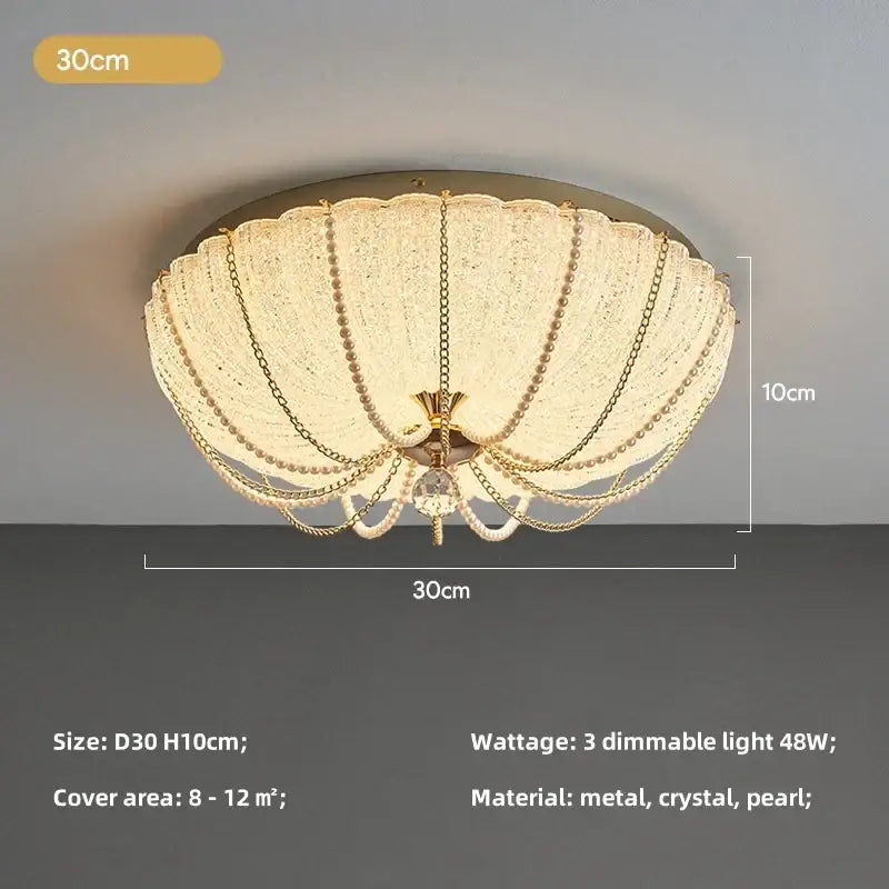 Gold Crystal Remote Dimming Bedroom Ceiling Light