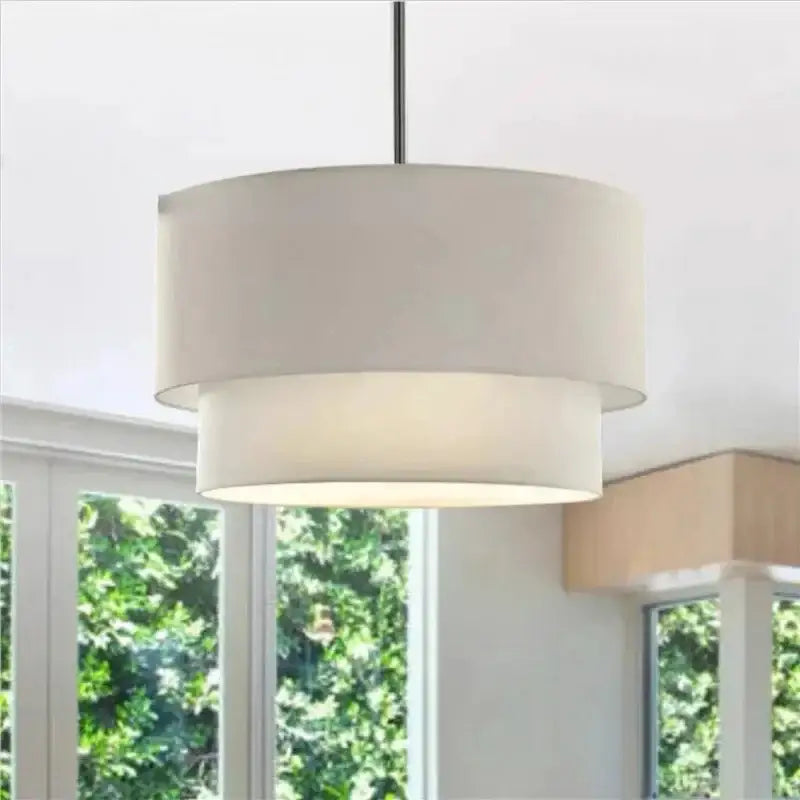 Beige Linen Pendant Light